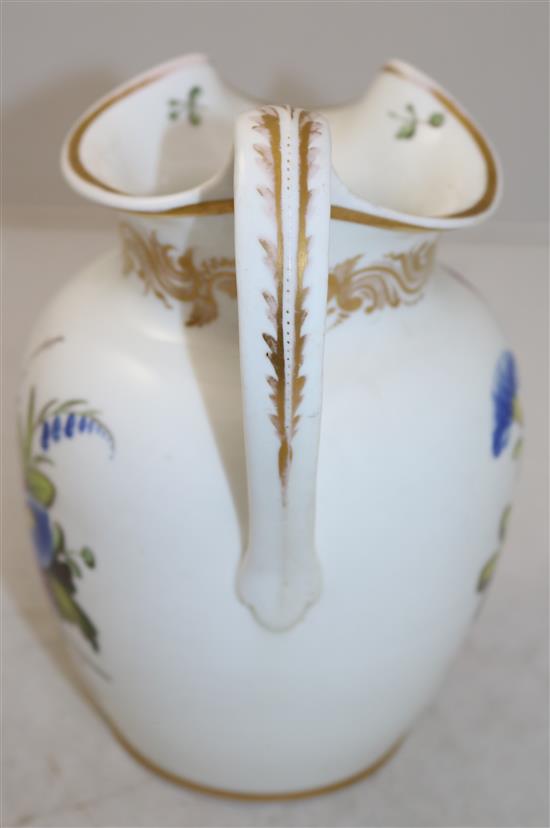 A Coalport flower painted jug, c.1825, 21cm